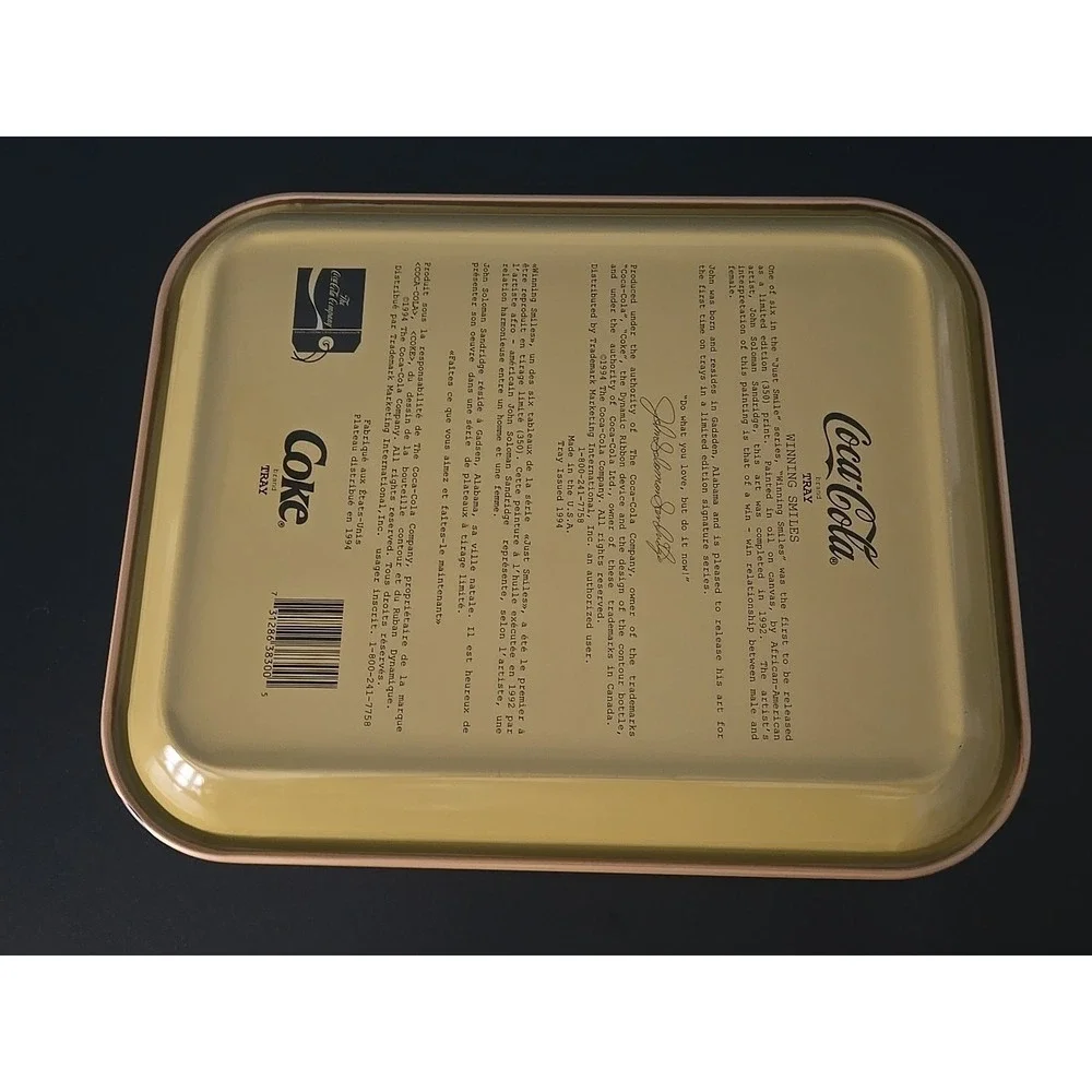 Vintage 1994 Coca Cola Tray Winning Smiles John Solomon‎